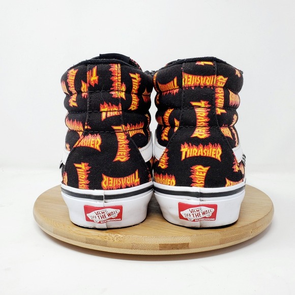 Vans Thrasher Sk8-Hi Shoes Mens 7.5 Sneakers Black Red Skate High Top Pop Cush - Picture 7 of 11
